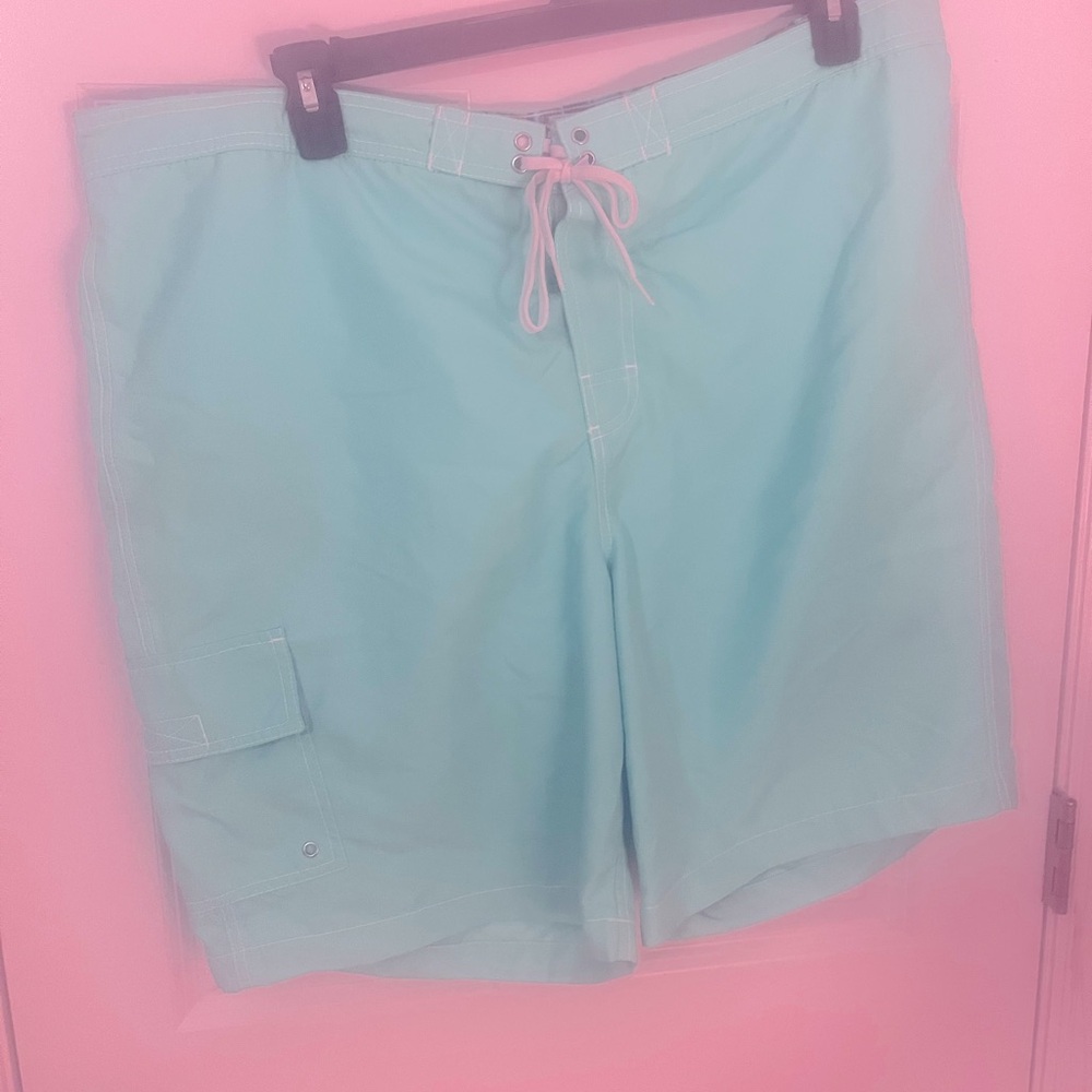 Mens board shorts, mint green, size XL